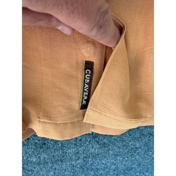Cubavera Mens 2X/2XT Guayabera Shirt in ORANGEwith Embroidered Panels Short Slee - Picture 4 of 8